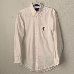 Hathaway Golf Oxford Classic White Button-Down Shirt Long Sleeve Size 15,5/32-33
